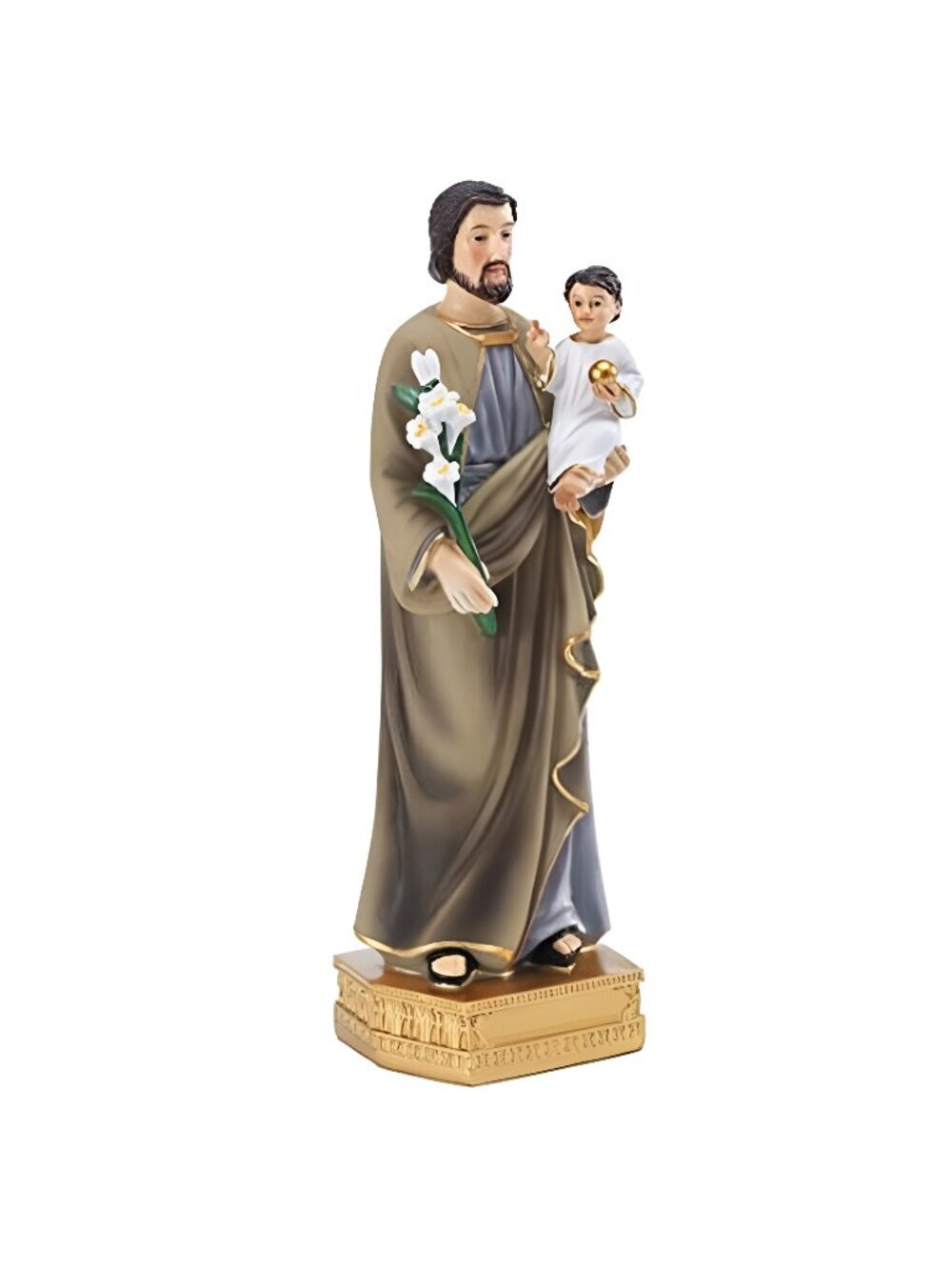St. Joseph and Child Jesus Statues, Hand-Crafted 8 Inch Saint Joseph